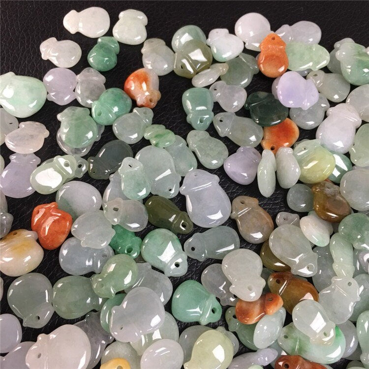 100 STÜCK 10*8mm Grade A Jade Portemonnaie Form Typ A Stein ICY Jade Burma grün Jadeit Perlen Perle Baby Anhänger Myanmar Glas Jadeit 翡翠A货