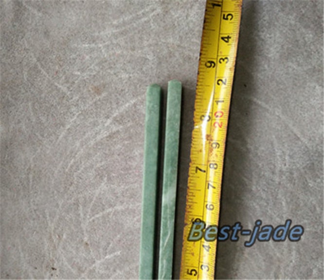 1 Paar Essstäbchen aus natürlicher chinesischer Jade, handgefertigt, grüne Jade, Geburtstagsgeschenk