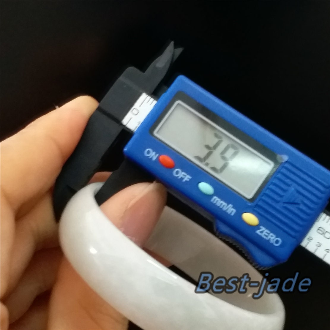 53.8mm Natural Burma Jadeite Green Grade A ICE Jade Flat Bangle Lady Bracelet Girl Chain 翡翠A货手镯 080