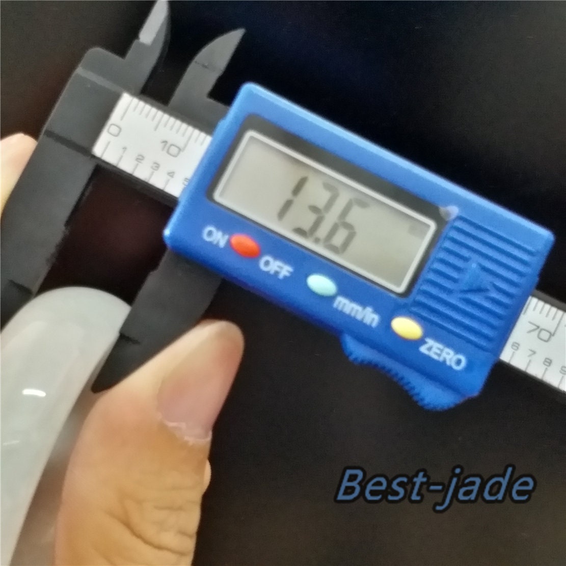 53.8mm Natural Burma Jadeite Green Grade A ICE Jade Flat Bangle Lady Bracelet Girl Chain 翡翠A货手镯 080