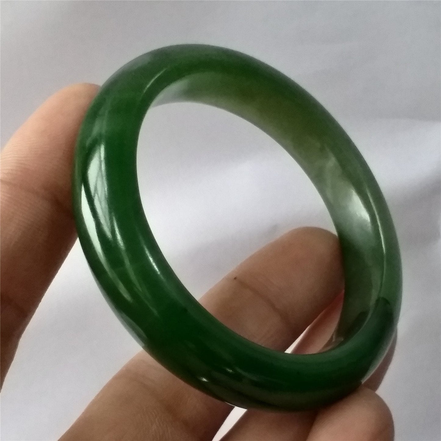 52.3mm Natural Nephrite Round bangle Green stone Canadian Jade Bracelet Pounamu Nephrite Jade lady Canadian Jasper BC Greenstone 020