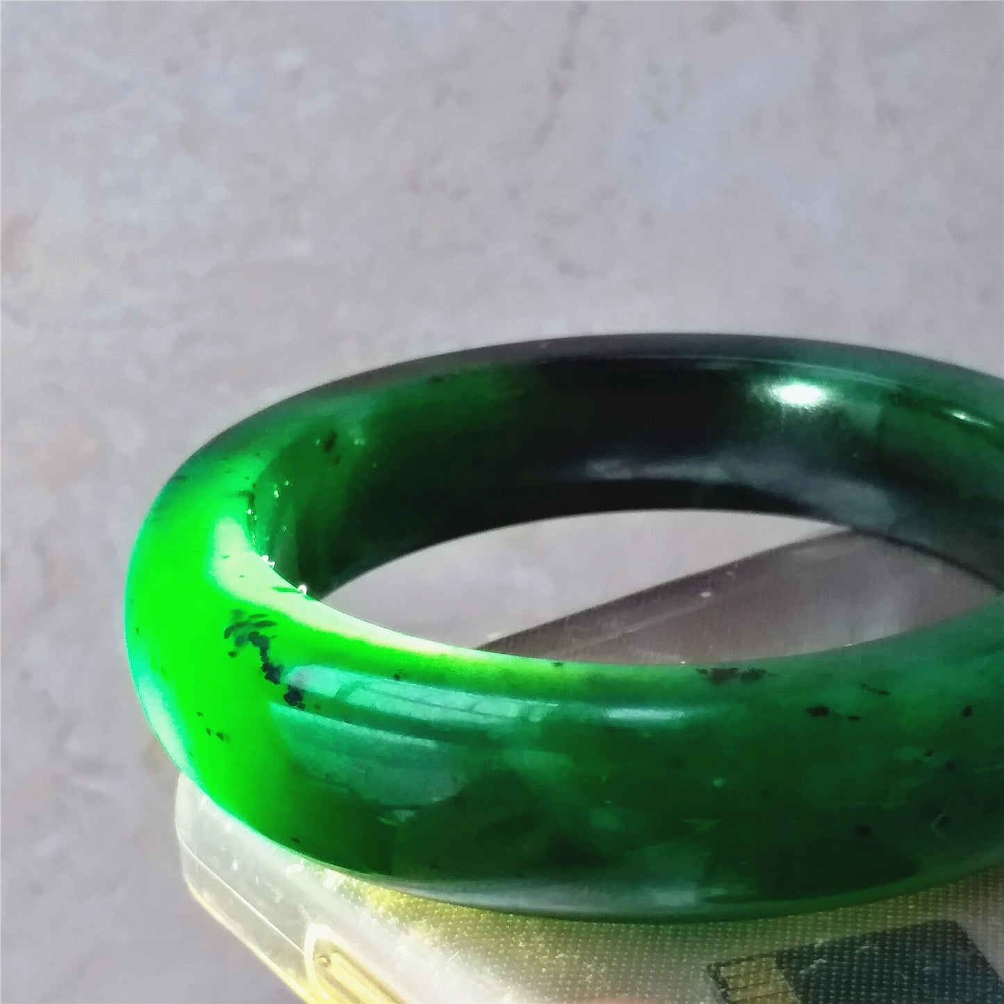 52.3mm Natural Nephrite Round bangle Green stone Canadian Jade Bracelet Pounamu Nephrite Jade lady Canadian Jasper BC Greenstone 05