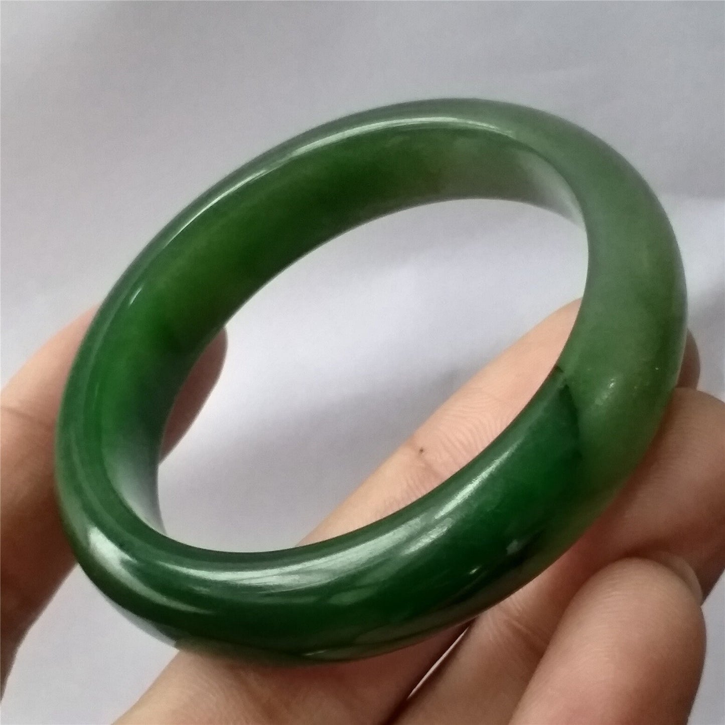 52.3mm Natural Nephrite Round bangle Green stone Canadian Jade Bracelet Pounamu Nephrite Jade lady Canadian Jasper BC Greenstone 020