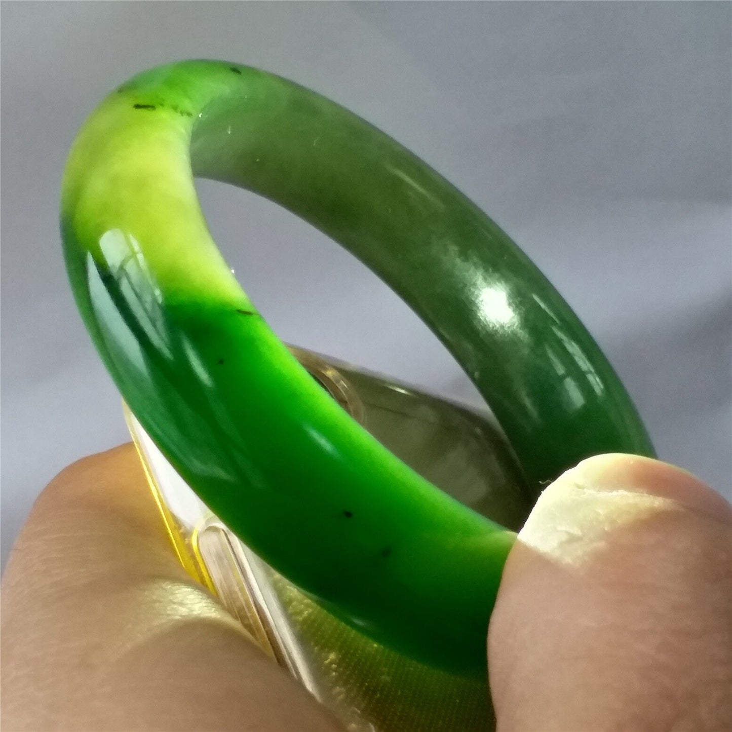 52.3mm Natural Nephrite Round bangle Green stone Canadian Jade Bracelet Pounamu Nephrite Jade lady Canadian Jasper BC Greenstone 020