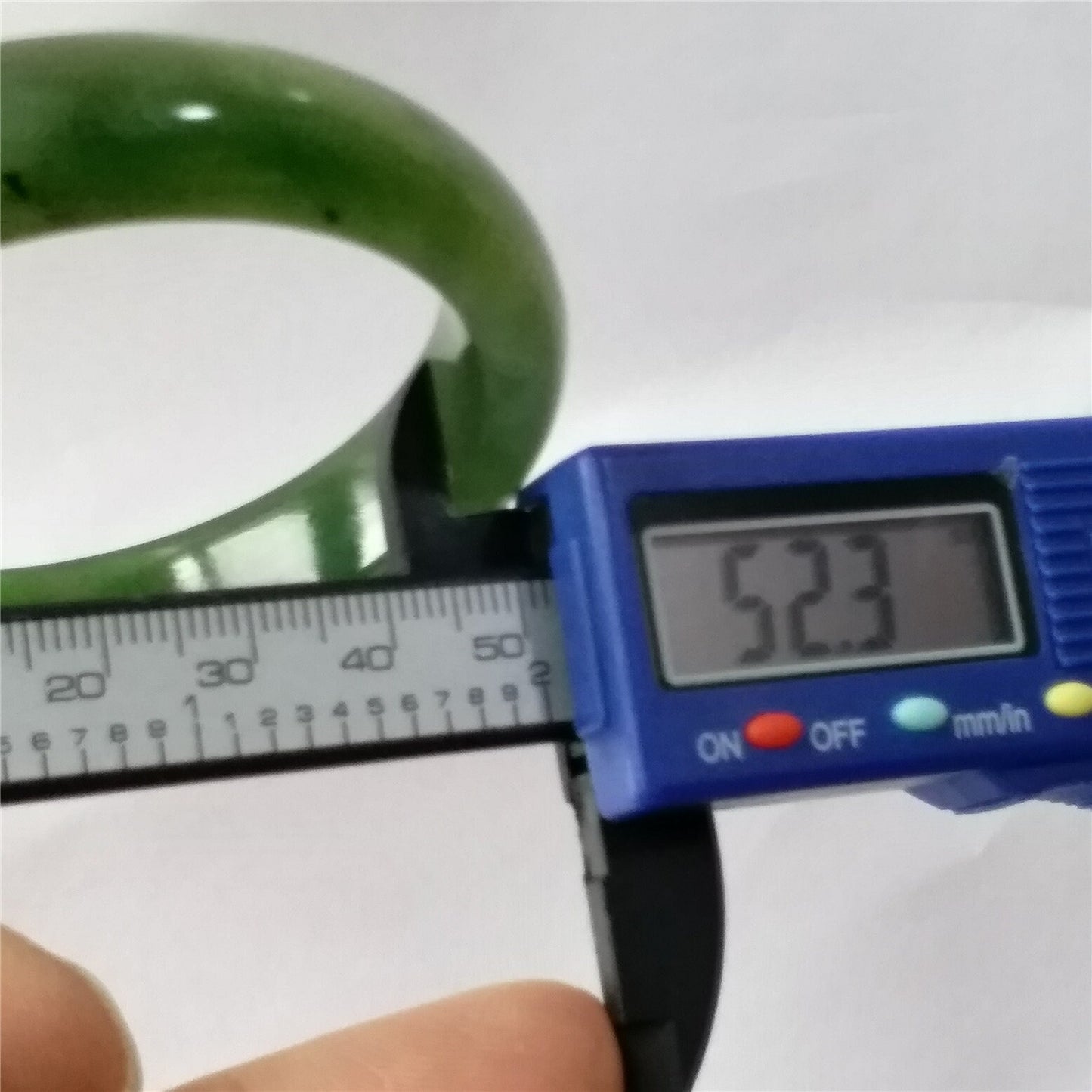 52.3mm Natural Nephrite Round bangle Green stone Canadian Jade Bracelet Pounamu Nephrite Jade lady Canadian Jasper BC Greenstone 020
