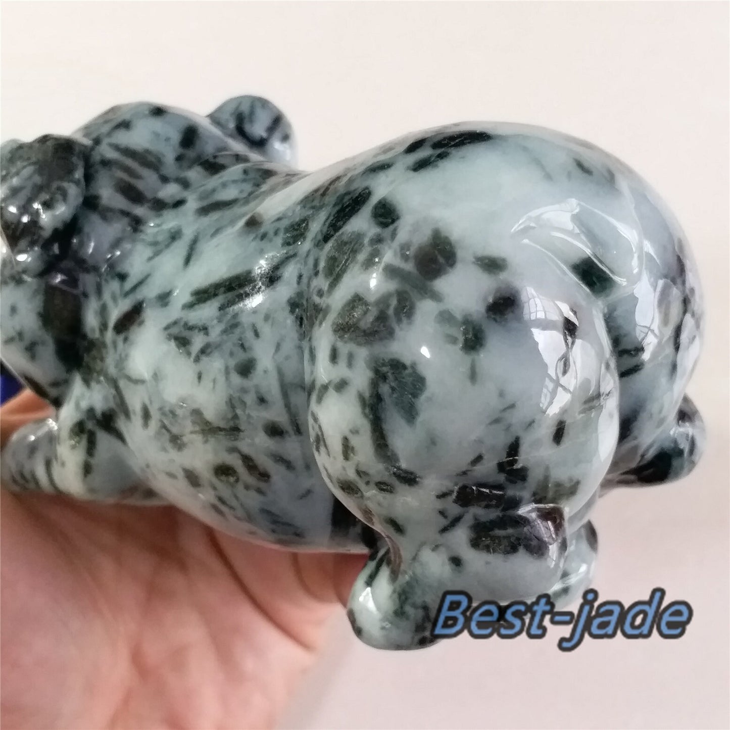 PIG Big Hand pieces Massage Held Hand craved Natural(Grade A)Green Jade Jadeite BEADS Anhänger Gemstone Hanging A stone