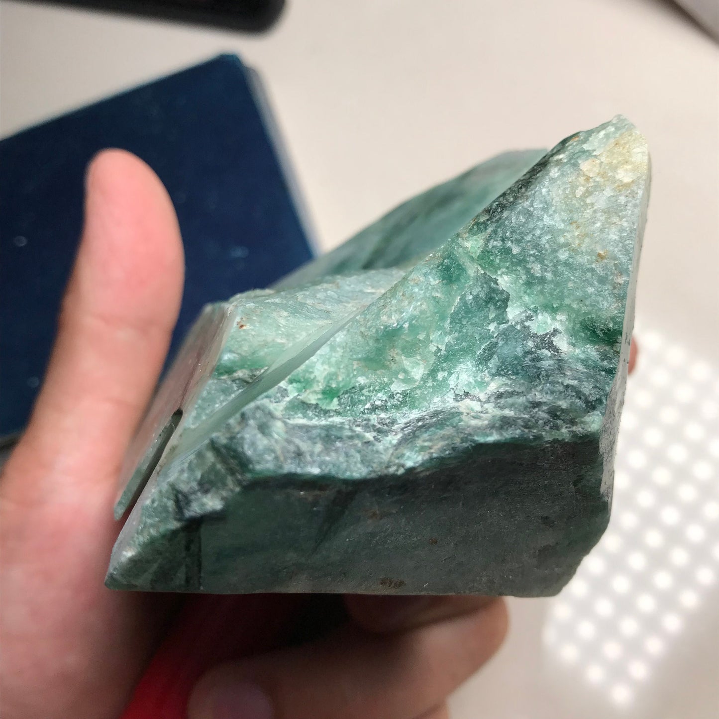 592g Natural Jadeite Green flower Raw stone Burmese Grade A jade preform Rough Burma Jade stone Burma jadeite Design Pendant 翡翠A货 蓝水飘花石料034