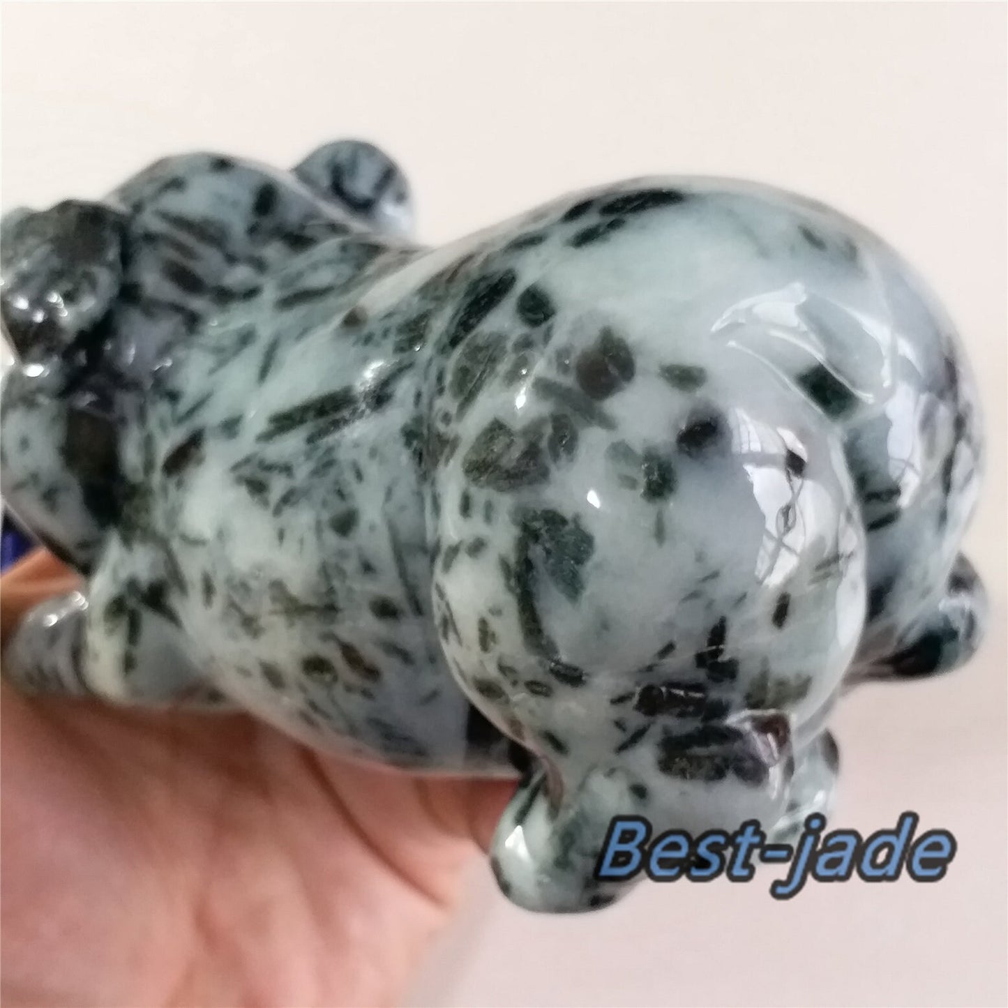 PIG Big Hand pieces Massage Held Hand craved Natural(Grade A)Green Jade Jadeite BEADS Anhänger Gemstone Hanging A stone