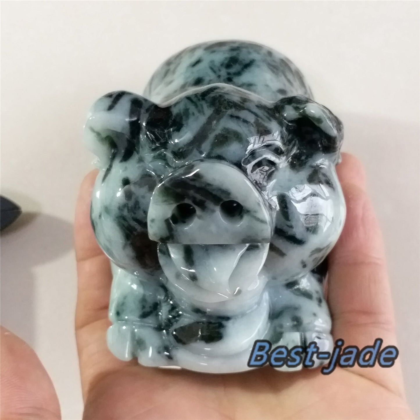 PIG Big Hand pieces Massage Held Hand craved Natural(Grade A)Green Jade Jadeite BEADS Anhänger Gemstone Hanging A stone
