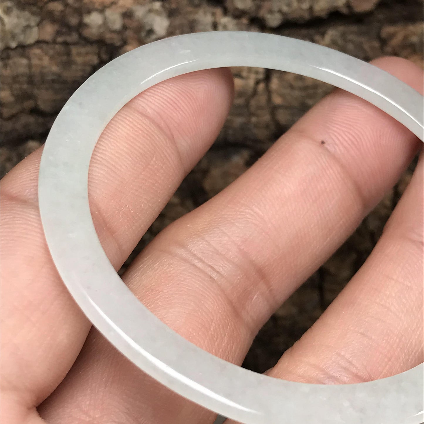 53.8mm Grade A Jade Thin Bangle Natural Burma jadeite Green Bracelet Lady Girl Chain ICE A stone Glass Feitsui 翡翠A货 手镯 171