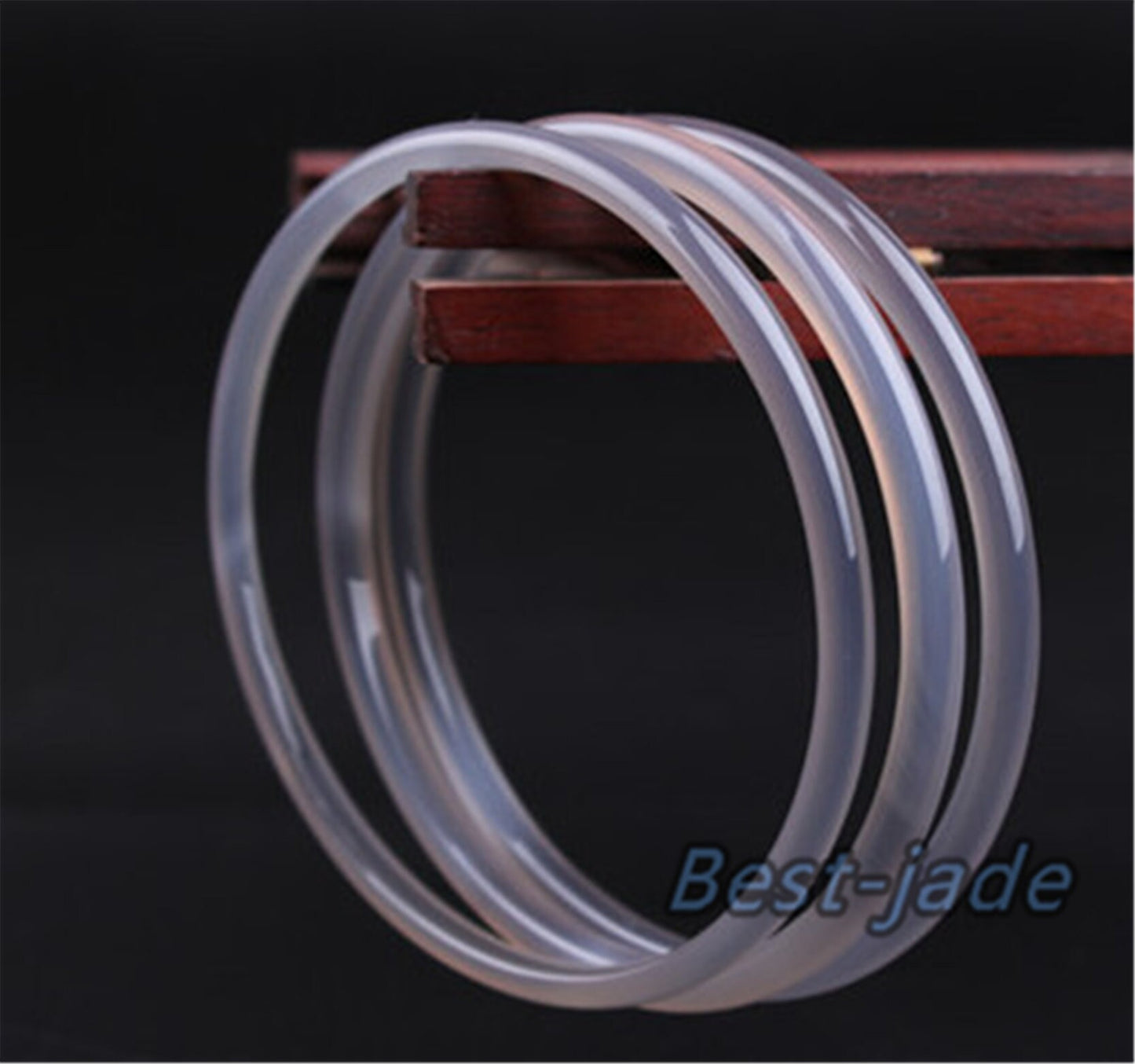8 Colors 56-60mm Wholesale Natural Ice Jade Green Purple Pink Agate thin Round Bangle Bracelet Lady Jewelry Chain Natural A stone