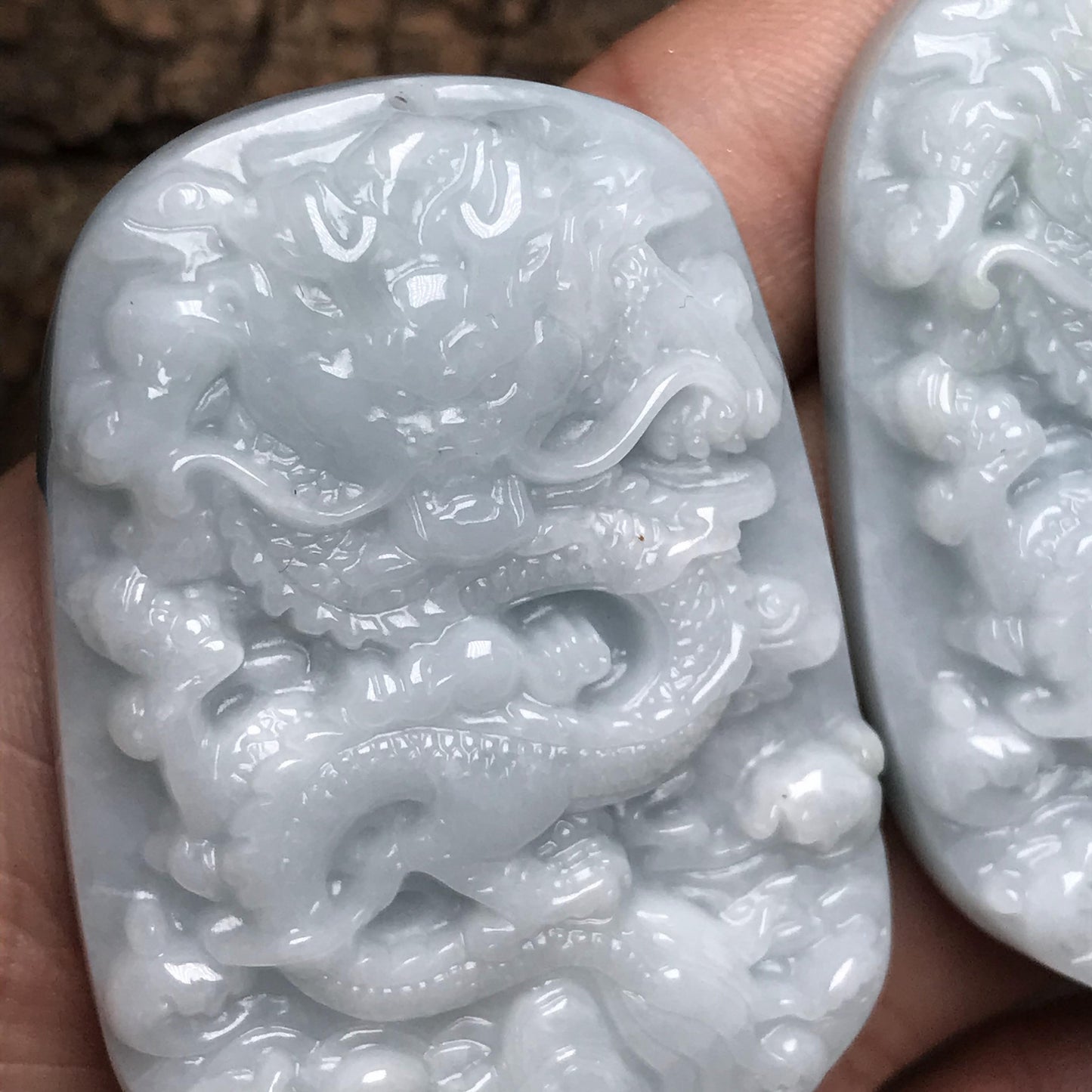 Vintage Dragon Grade Ajade ice Jadeite Men's pendant necklace BEADS Anhänger Gemstone Burma jadeite A Type