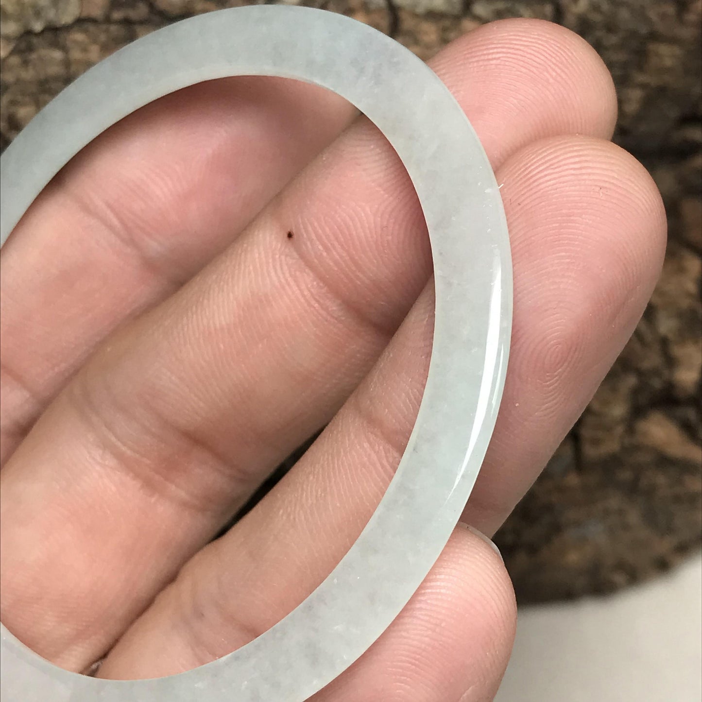 53.8mm Grade A Jade Thin Bangle Natural Burma jadeite Green Bracelet Lady Girl Chain ICE A stone Glass Feitsui 翡翠A货 手镯 171