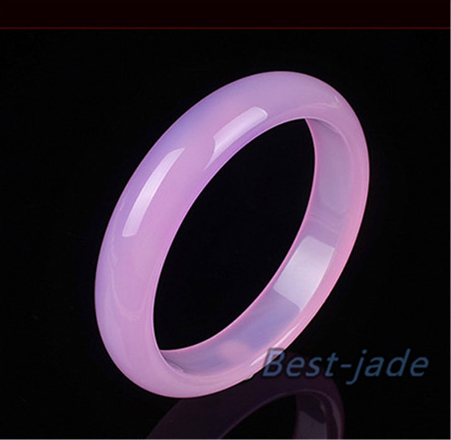 56-62mm Wholesale Natural Jade pink Agate Round Bangle Bracelet Lady Jewelry Chain Natural A stone