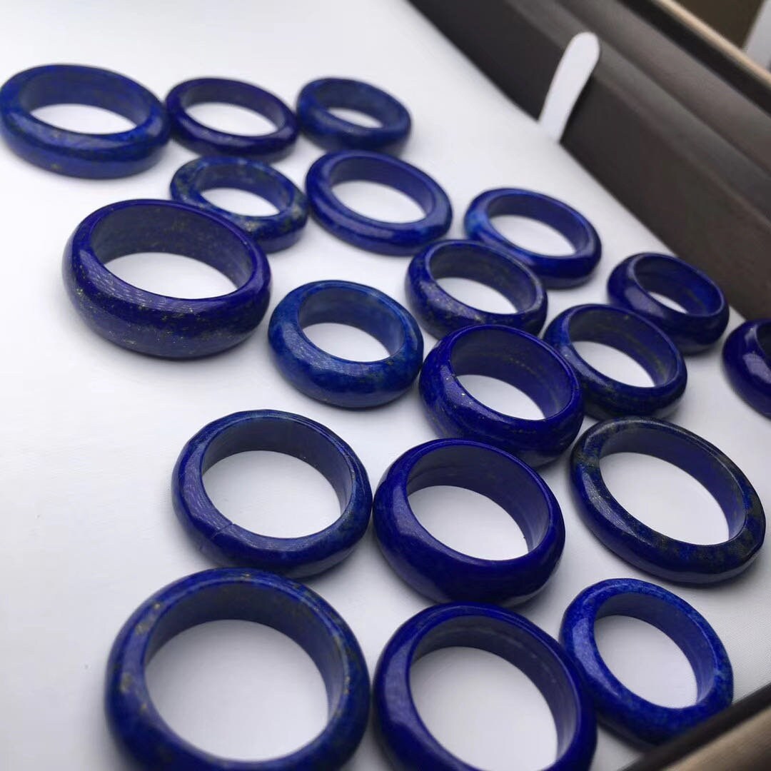 US-Größe 5-14 Natürlicher Lapislazuli Damenring Lasurit Jade Anhänger Preceptee Blauer Stein Damenschmuck Jade Geschenk