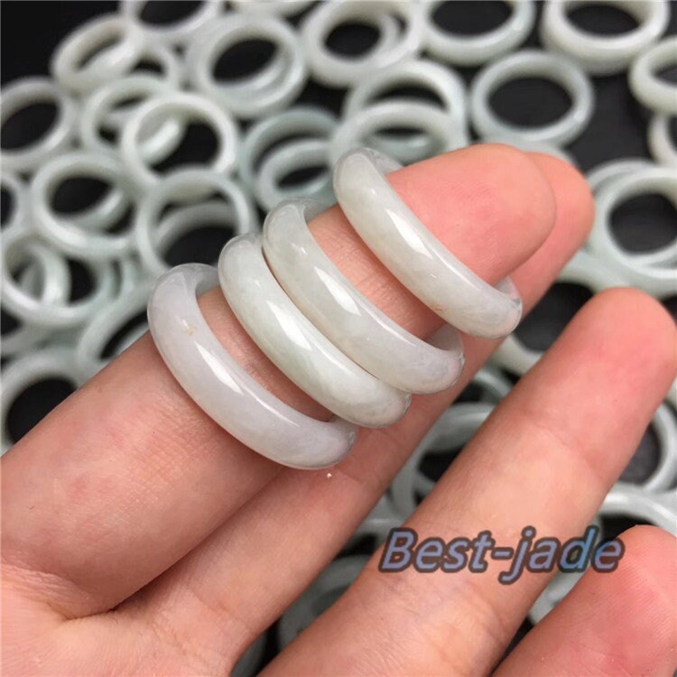 US-Größe 3-14 Großhandel schmaler Ring Natur Grade A Jadeit Burma Jade Band grüner Edelstein Lady Myanmar Jadeit Schmuck Geschenk