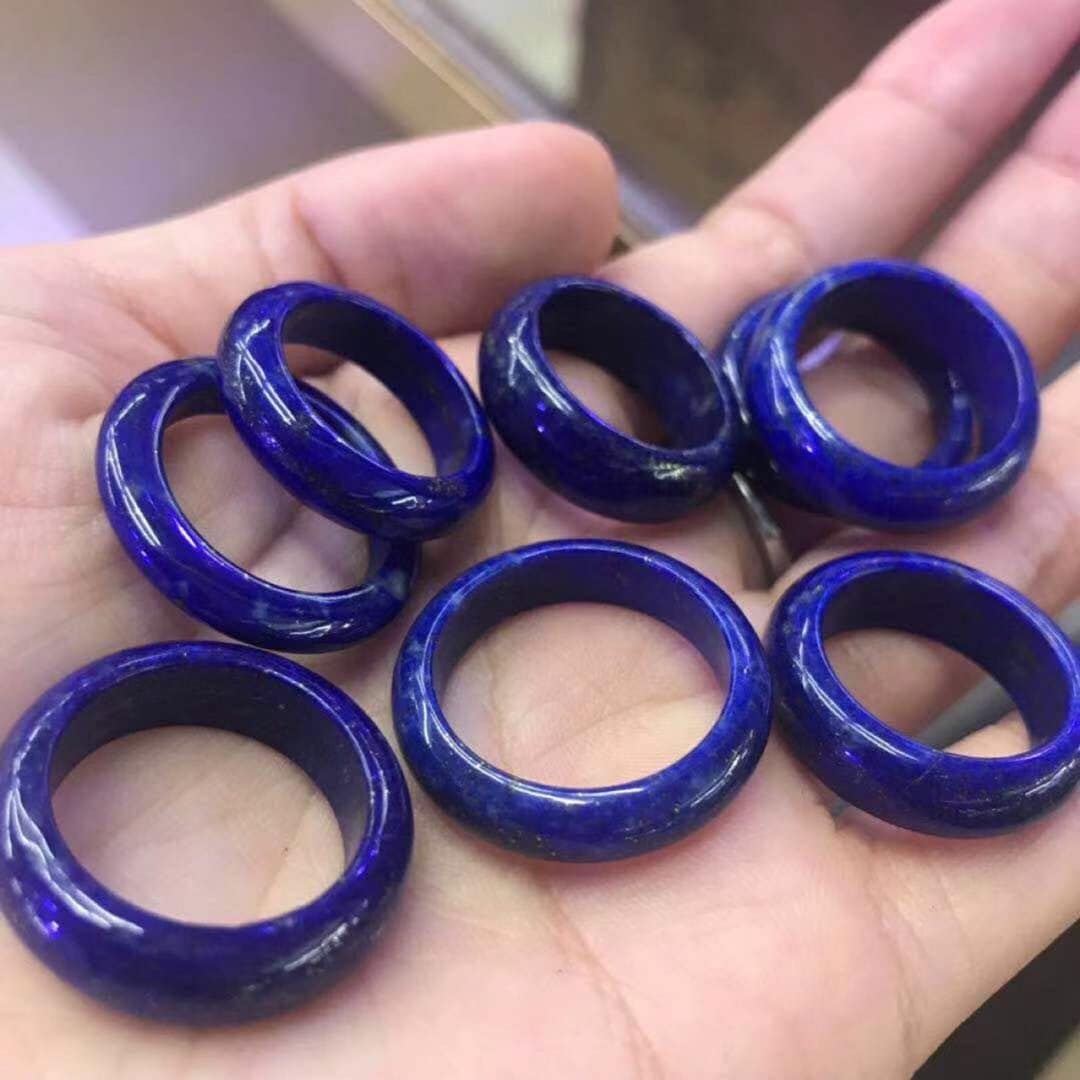 US-Größe 5-14 Natürlicher Lapislazuli Damenring Lasurit Jade Anhänger Preceptee Blauer Stein Damenschmuck Jade Geschenk