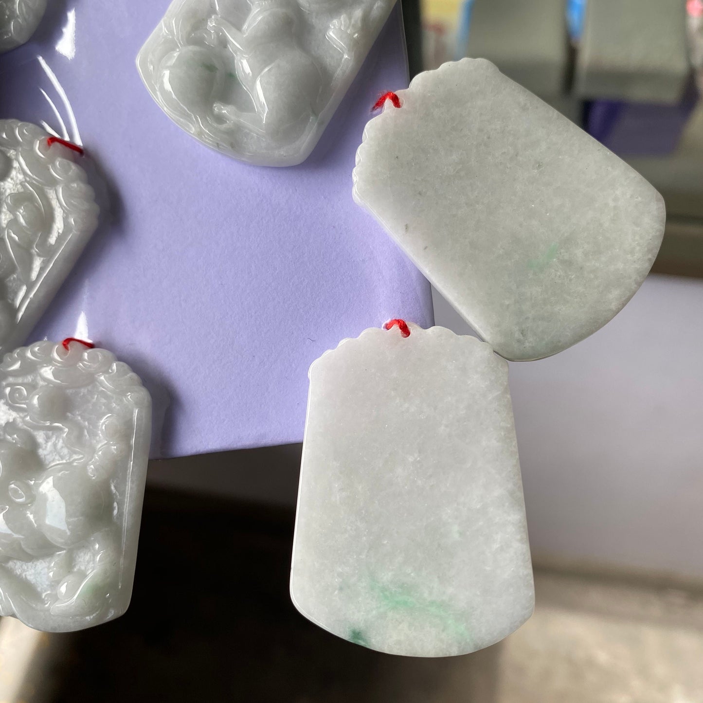 1 Stück natürliche Burma Jade chinesische Zwölf Sternzeichen grün handgemachte natürliche Grade A Jadeit Anhänger Halskette Drache OX RAT Pferd Hahn Tiger Ziege