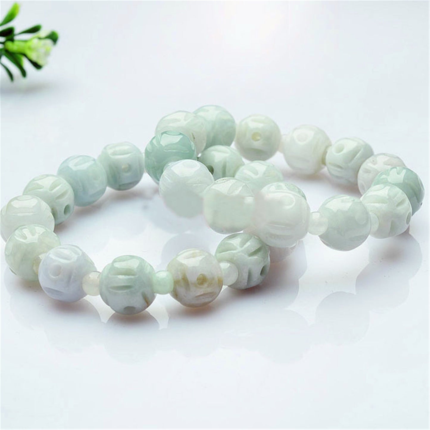 Natürliches Jadeit-Armband der Güteklasse A, Burma-Jade-Armreif, Damenkette, A-Stein-Armband, Schnurseil
