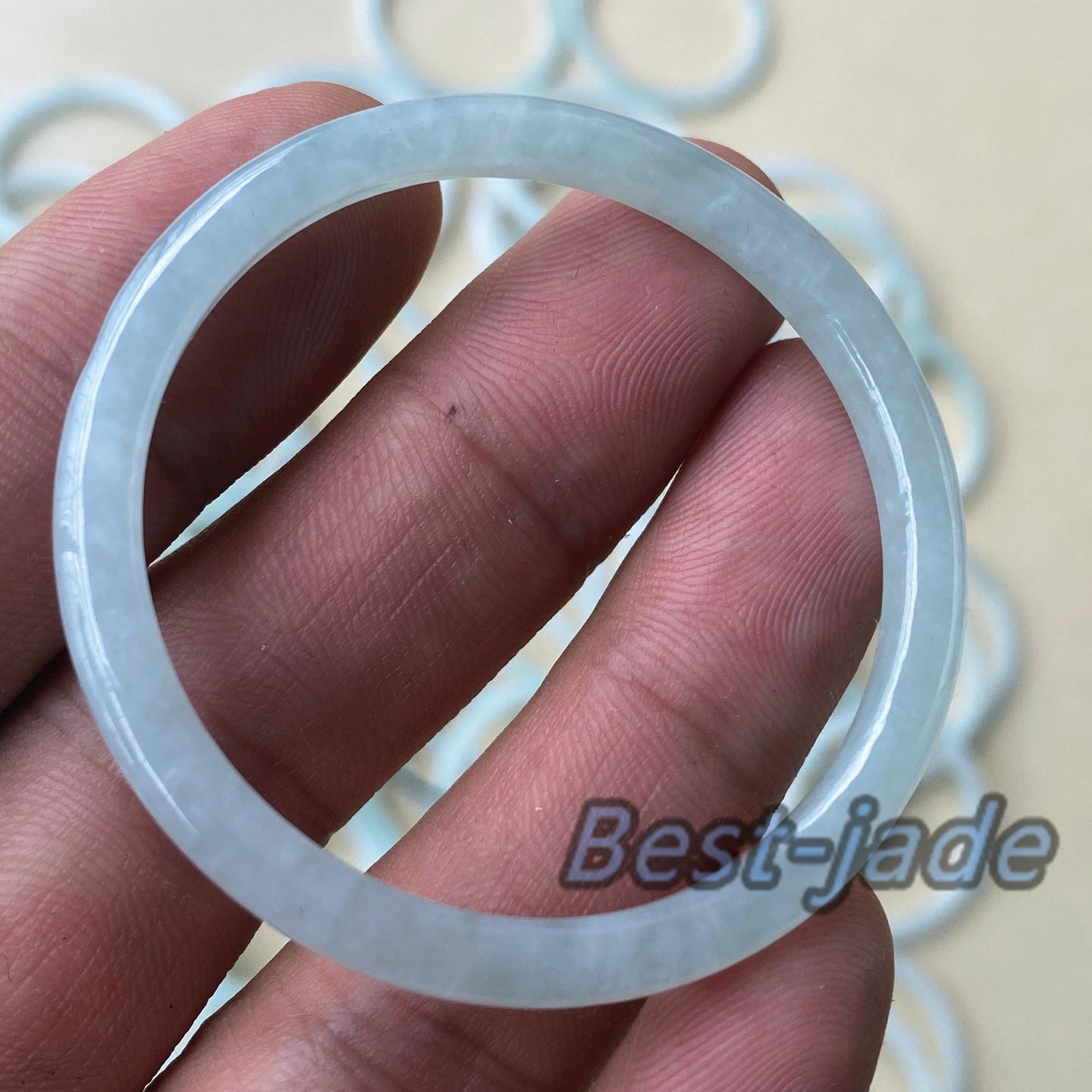 1,65 Zoll Babygröße Eisgrün Grade A Jade Burma Jadeit Armreif KID Armband Ring Handgemacht Kinder Junge Mädchen Trottie Kette
