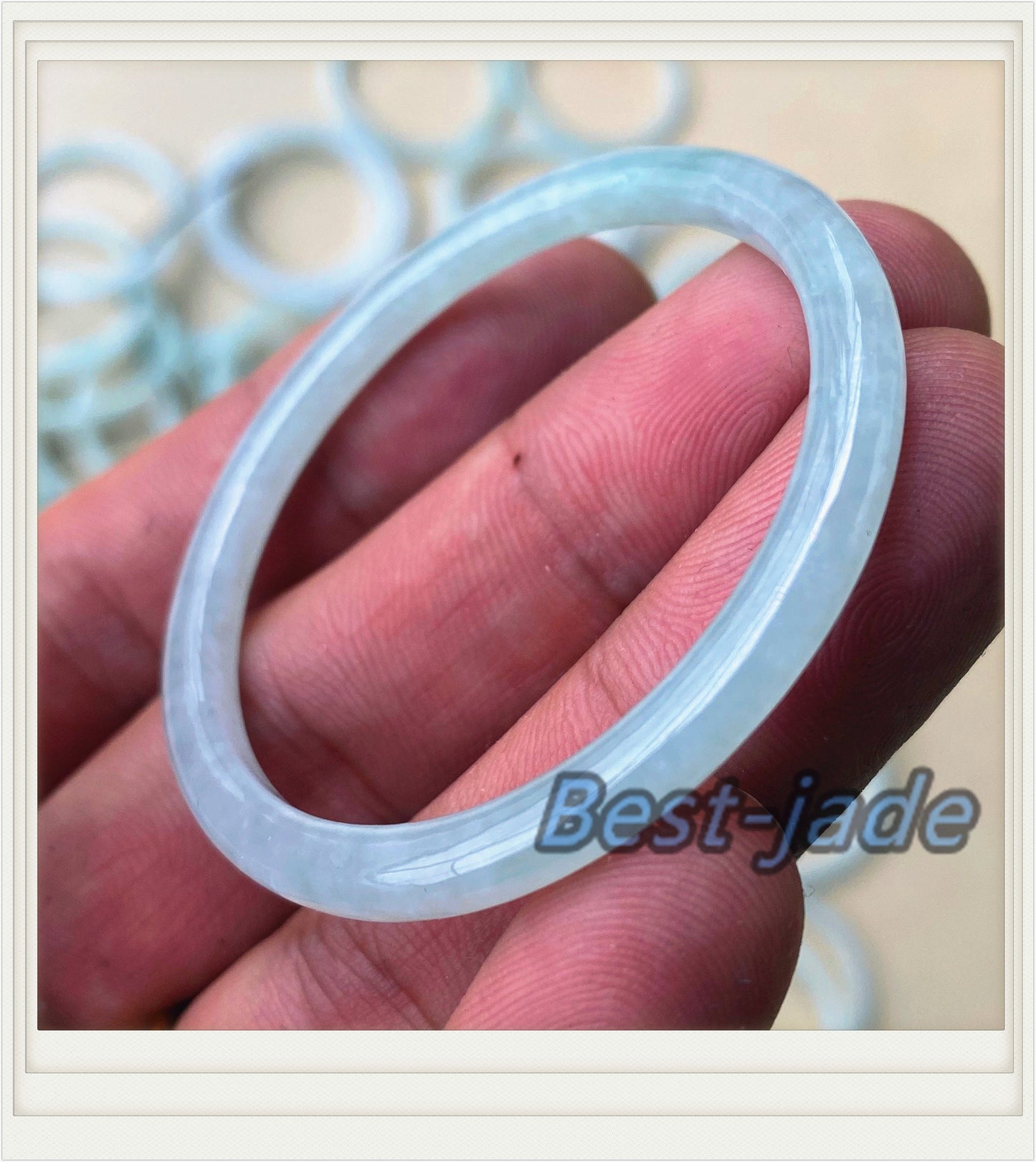 1,65 Zoll Babygröße Eisgrün Grade A Jade Burma Jadeit Armreif KID Armband Ring Handgemacht Kinder Junge Mädchen Trottie Kette
