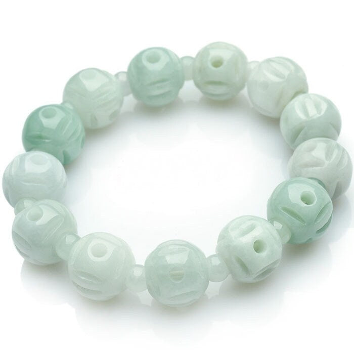 Natürliches Jadeit-Armband der Güteklasse A, Burma-Jade-Armreif, Damenkette, A-Stein-Armband, Schnurseil