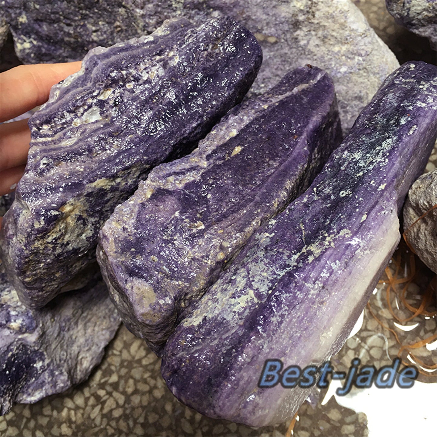 52–64 mm Großhandel mit natürlichem Amethyst, runder Armreif, Amethyst-Armband, durchscheinende lila Quarz-Lavendel-Kristallkette, ein Jadestein-Geschenk