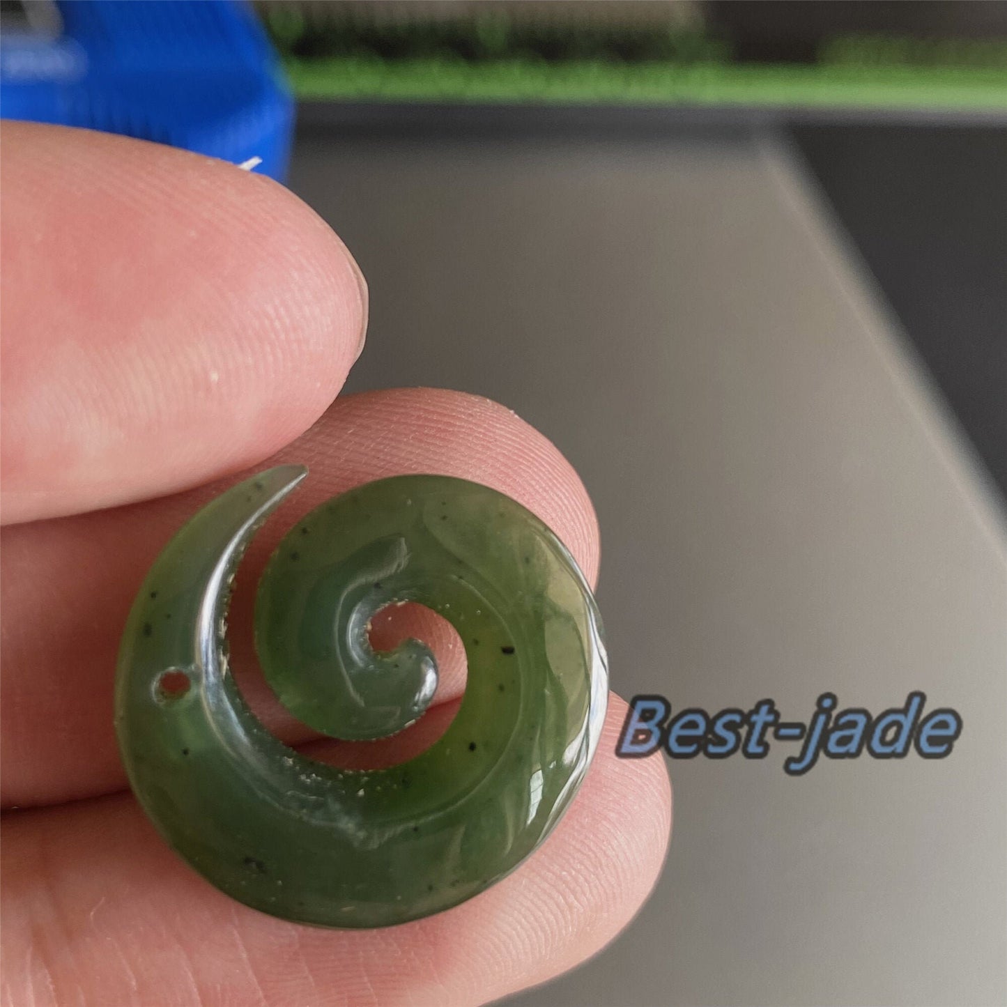 1Pair Disc hook Natural Green Nephrite Jade Pendant DIY earrings Maori Style Greenstone Pounamu Canadian JADE Jewelry Necklace