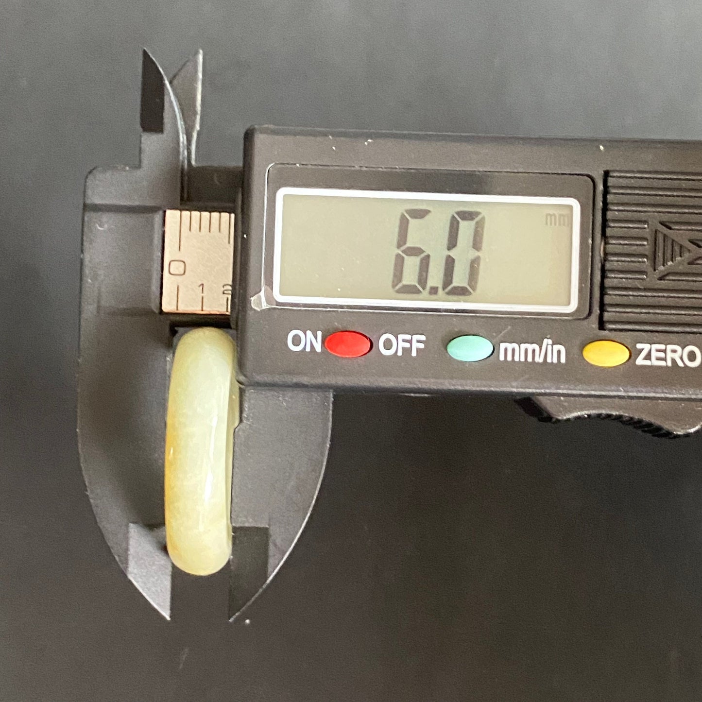 18.4mm yellow flower Grade A jade Narrow Band Ring Natural Real Jadeite Hand carved bead gemstone Burma Lady jadeware rings Type A stone