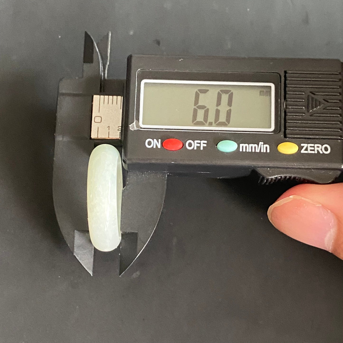 18.0mm green flower Grade A jade Narrow Band Ring Natural Real Jadeite Hand carved bead gemstone Burma Lady jadeware rings Type A stone