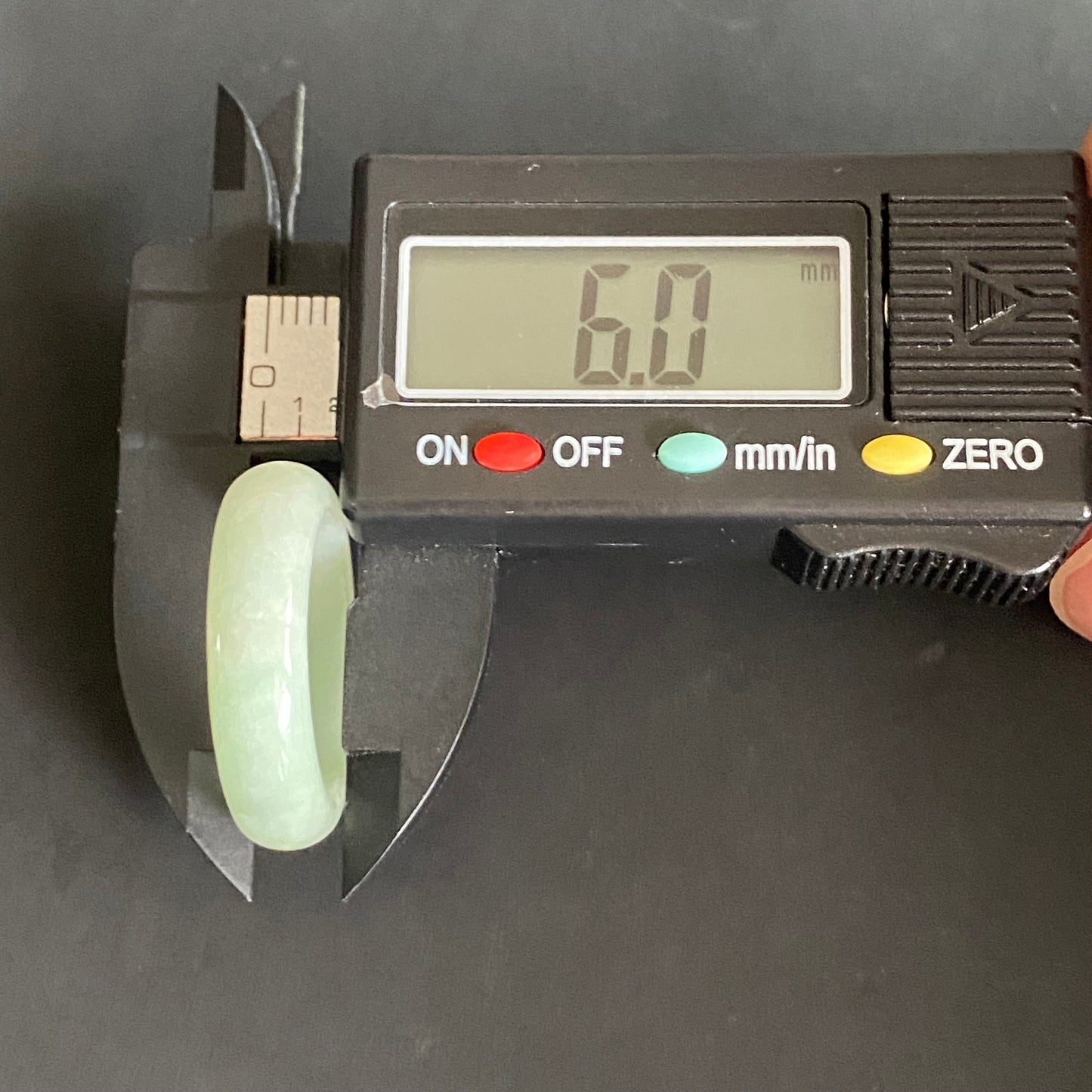 18.3mm green flower Grade A jade Narrow Band Ring Natural Real Jadeite Hand carved bead gemstone Burma Lady jadeware rings Type A stone