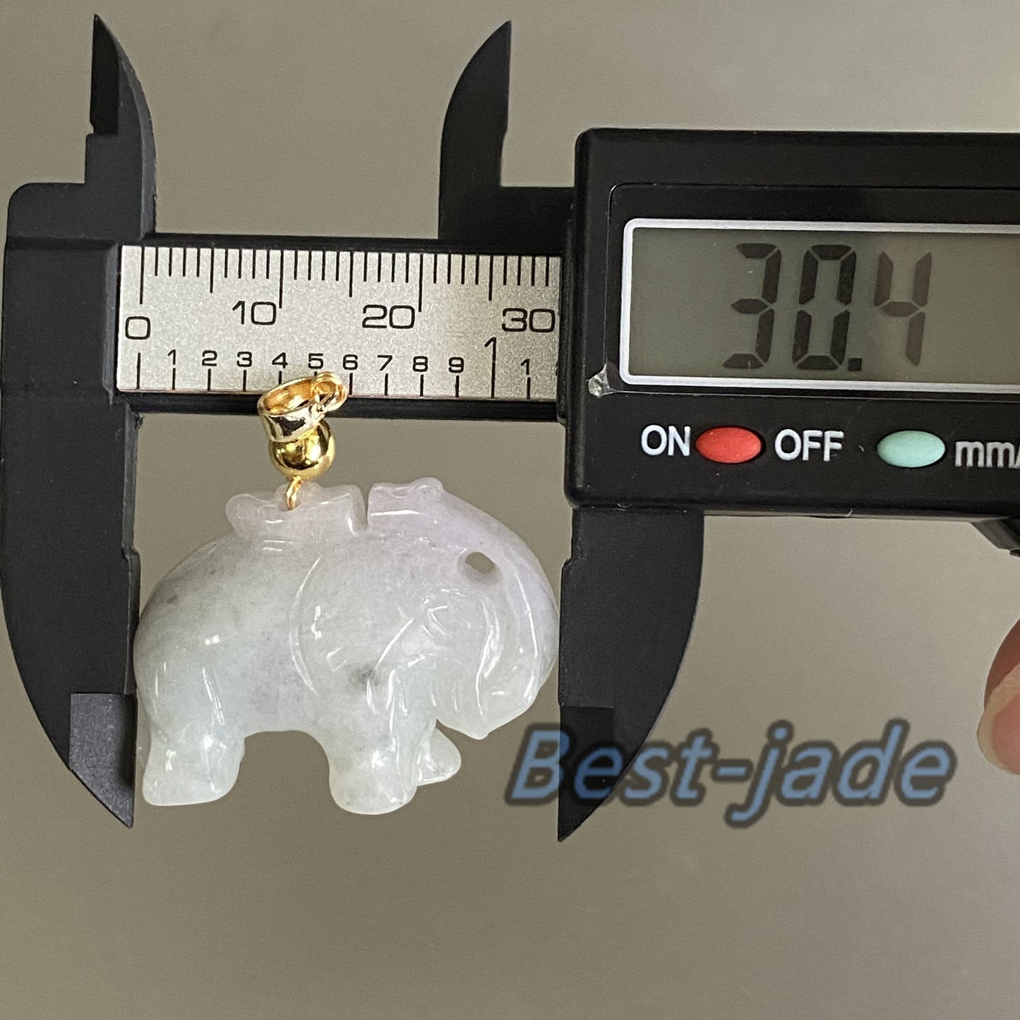 Elefant natürliche grüne Grade A Jade ICE Burma Jadeit chinesische geschnitzt, Myanmar mit 14K Gold Kaution Jade Anhänger DIY Halskette Statue