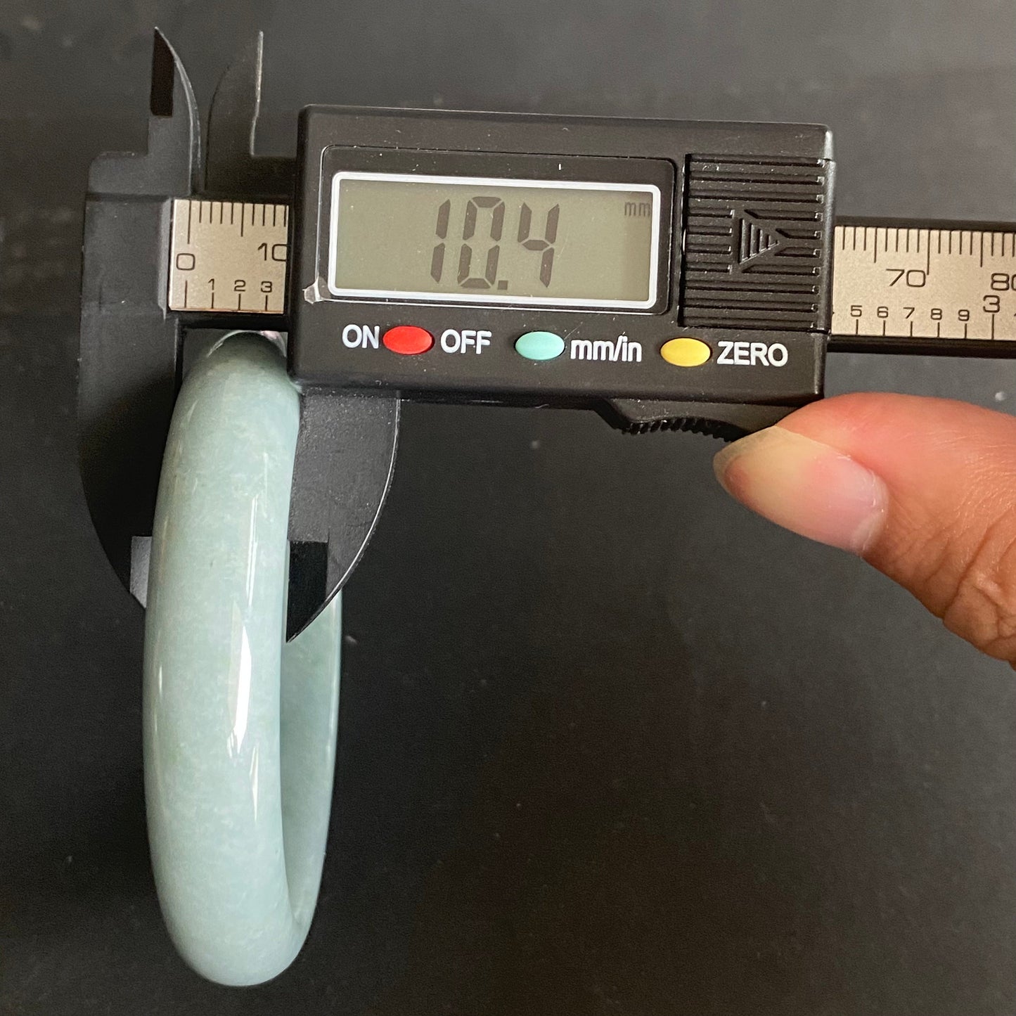 54.8mm Natural Guatemalan jadeite Translucent Blue Grade A jade Round band bangle Guatemala jade ring Female Jewelry jade gift