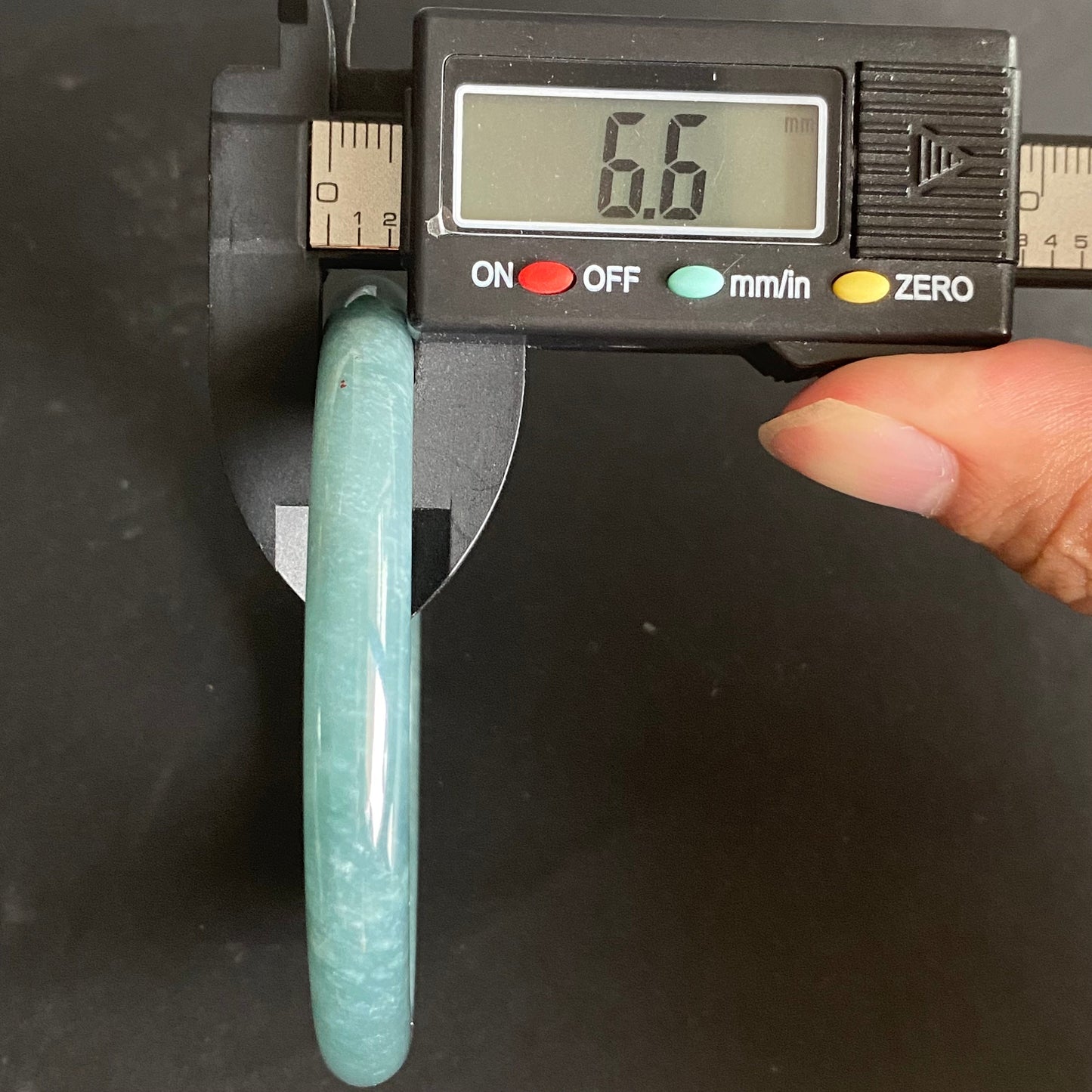 57.0mm Natural Guatemalan jadeite Translucent Blue Grade A jade Round band bangle Guatemala jade ring Female Jewelry jade gift