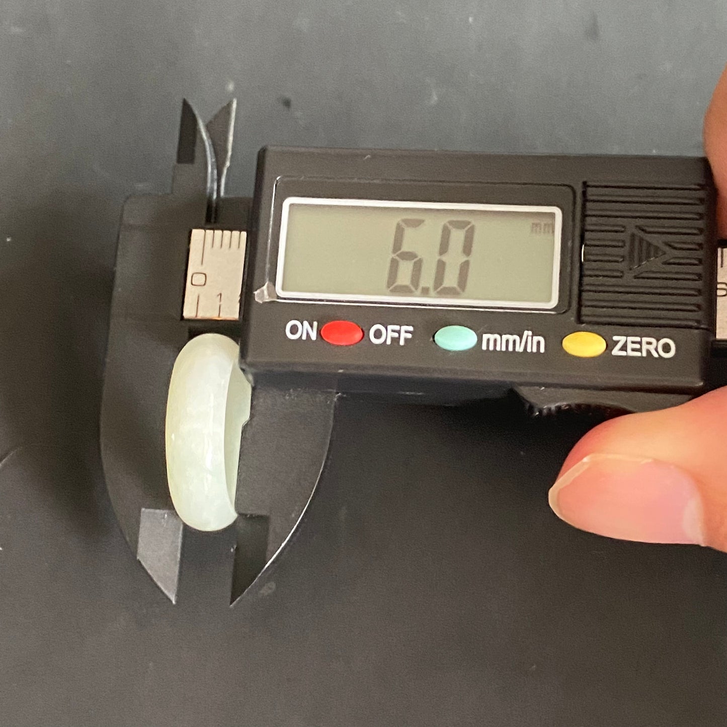 16.1mm green flower Grade A jade Narrow Band Ring Natural Real Jadeite Hand carved bead gemstone Burma Lady jadeware rings Type A stone