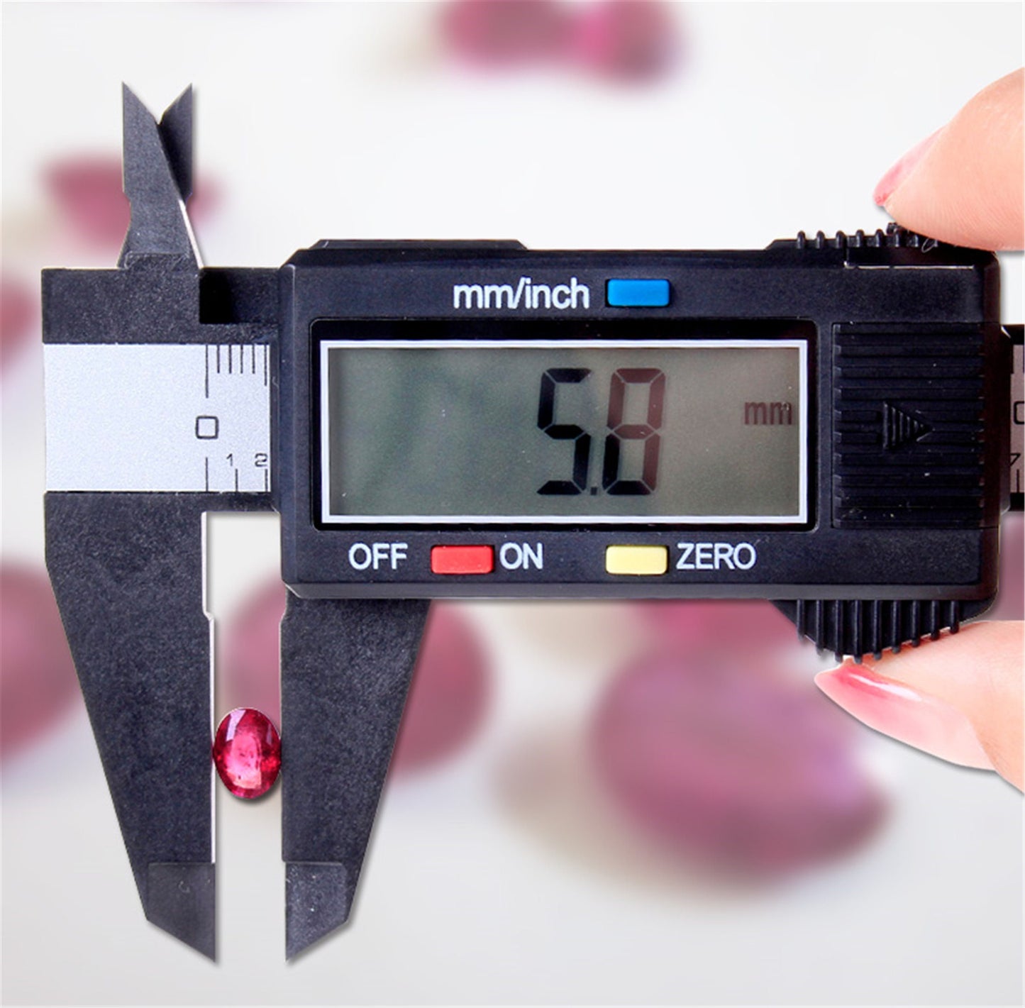 Jade Carving Tools Digitaler Messschieber, elektronischer Messschieber aus Kohlefaser, Mikrometer mit großem LCD-Display, Zoll-/metrisches Lineal