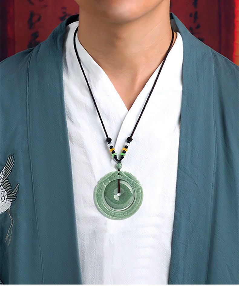 GROßER Donut-Ring Glücksbringer Anhänger Natürlicher Drachengrüner Jade der Güteklasse A ICE Burma-Jadeit Donut-Jade Rundheit Donut-Perlen Perle Myanmar-Jadeit