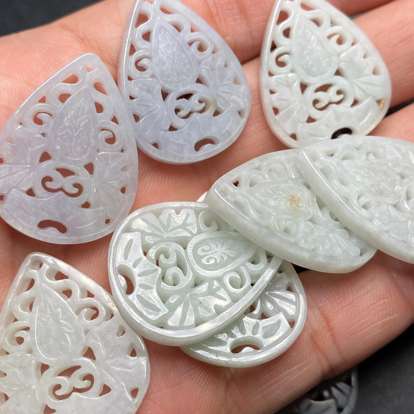 Vintage chinesischer Wassertropfen Anhänger Natur Grade A Jade Myanmar Jadeit Burma Jade Stein Perlen Säugling Baby Mädchen Diy Ohrringe Tropfen