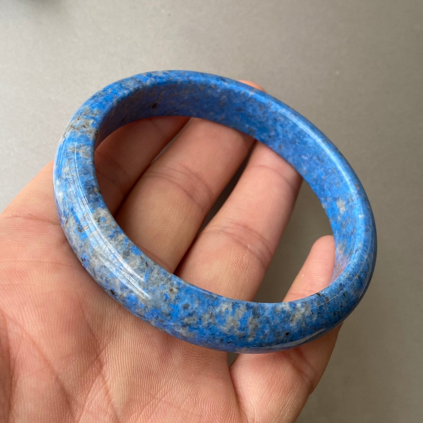 Big 63mm Natural Grade A lapis lazuli light Blue lapis stone Round band bangle Natural Jewelry female Bracelet Jewelry gift