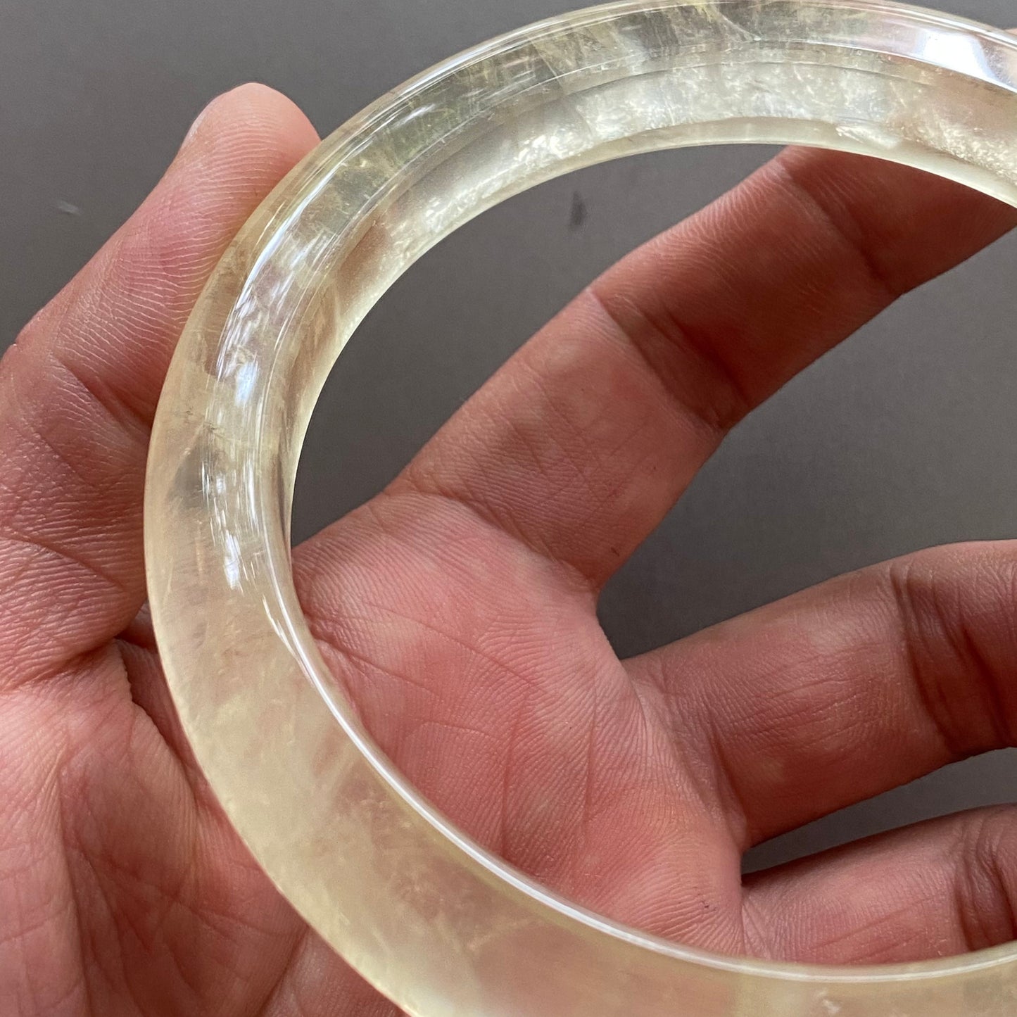 Huge 78.2mm Natural Citrine Clear Yellow Quartz Round BANGLE crystal bracelet Translucent topaz Rock craterites Chain A jade stone gift