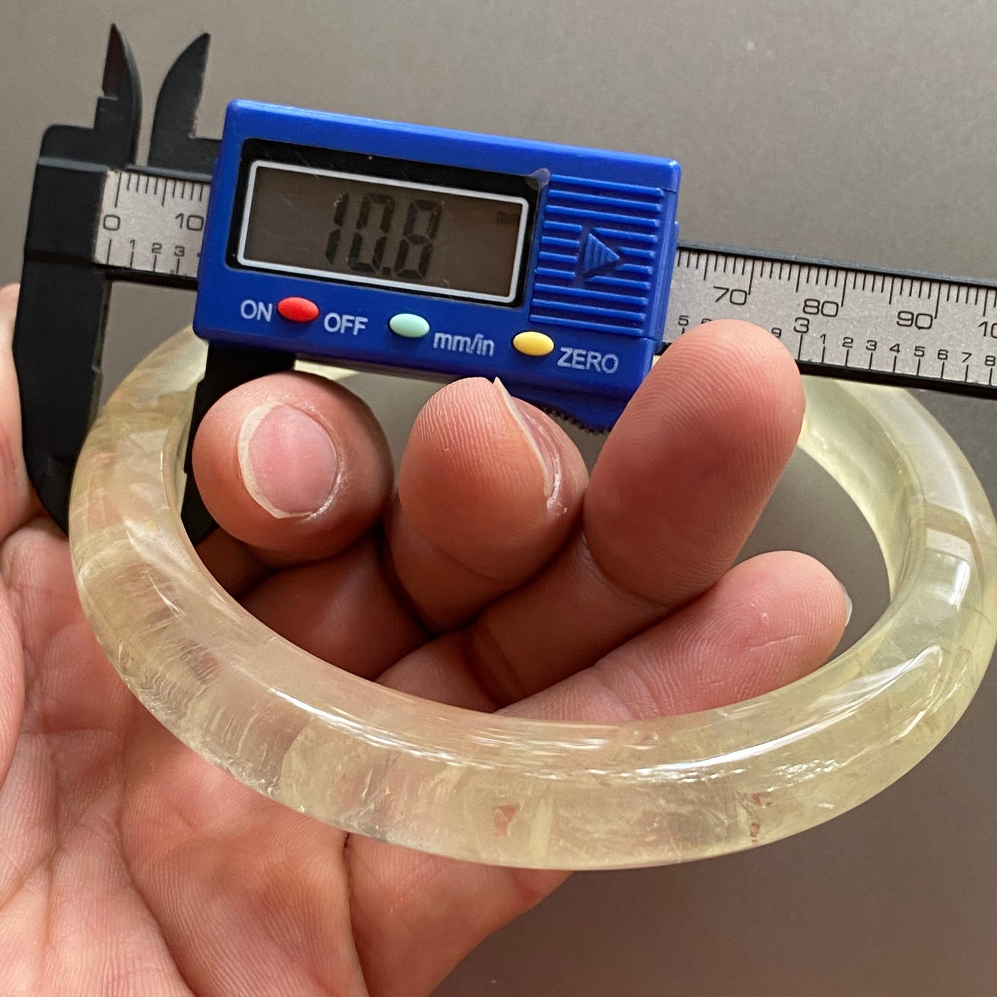 Huge 78.2mm Natural Citrine Clear Yellow Quartz Round BANGLE crystal bracelet Translucent topaz Rock craterites Chain A jade stone gift