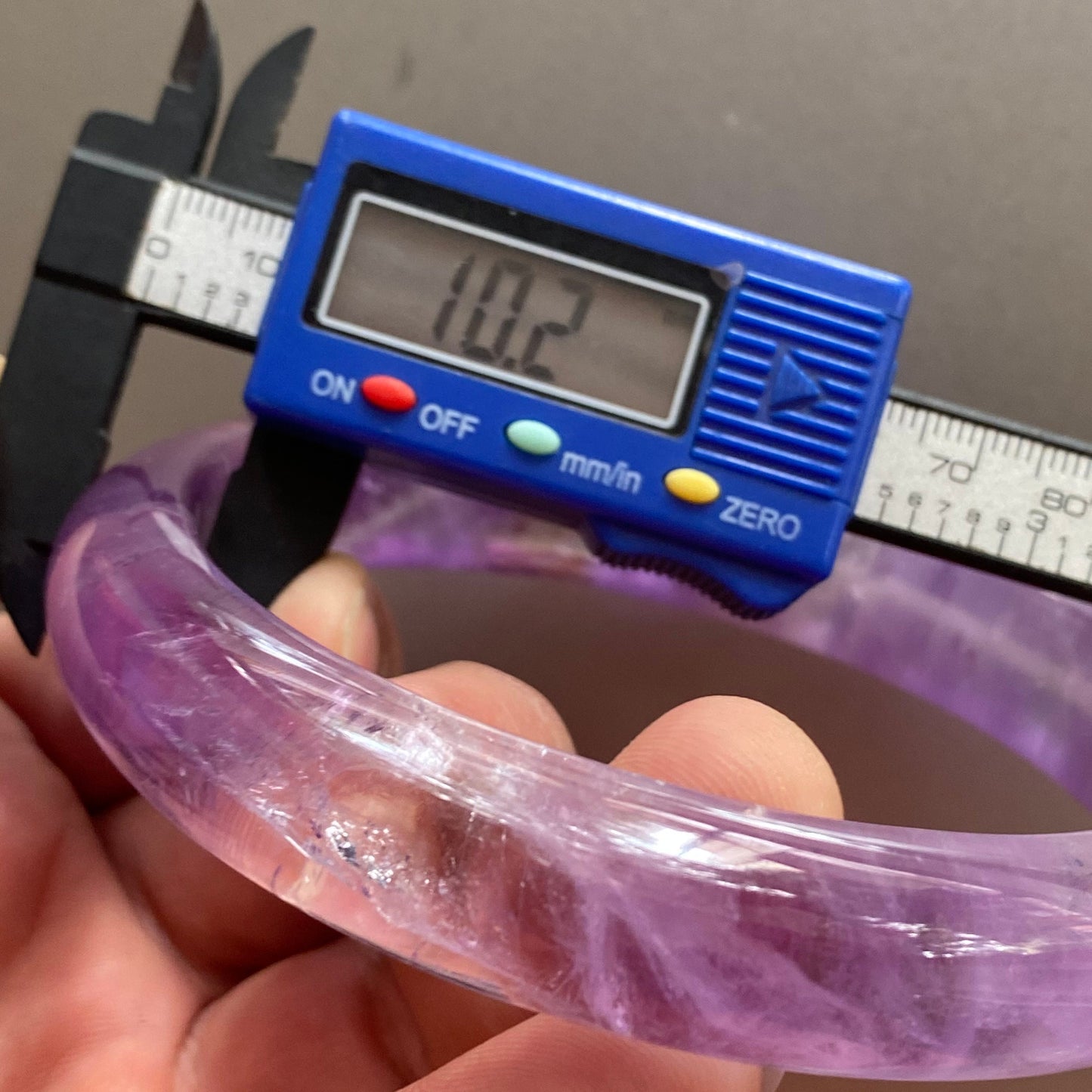 Huge size 78.8mm Natural Amethyst Round BANGLE amethystine bracelet Translucent Purple Quartz lavender crystal Chain A jade stone gift