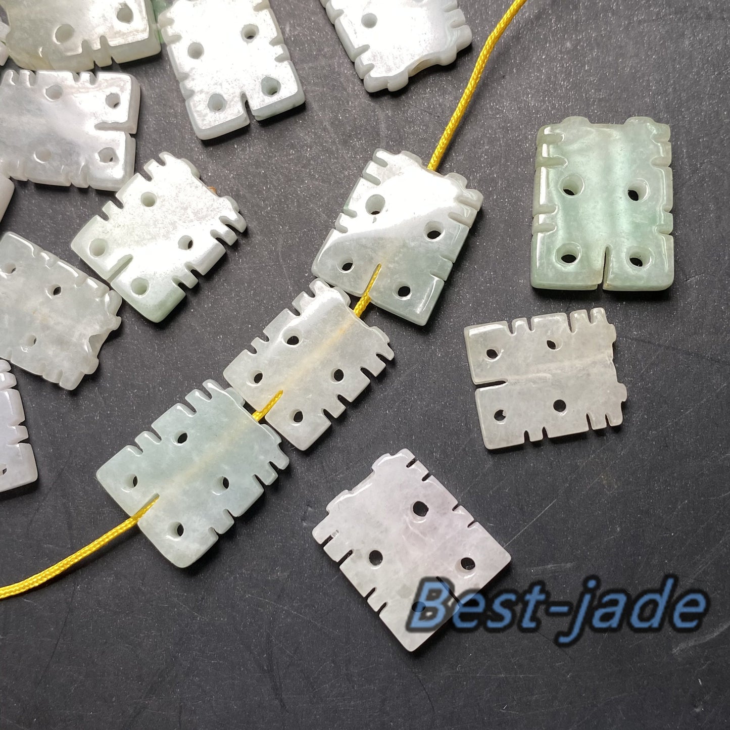 Double Happiness Grade A Jade Burma jadeite Beads pearl Shell bead Type A jade Ice Myanmar Jadeite conch pendant DIY necklace earrings 双喜临门
