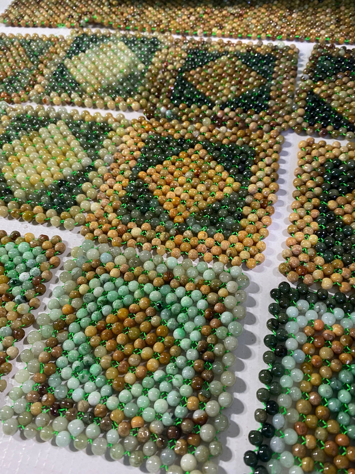 Chinese pillow pads 3 color jadeite handmade Natural Burma jade Decoration mat Grade A jadeite Special jadeite gift