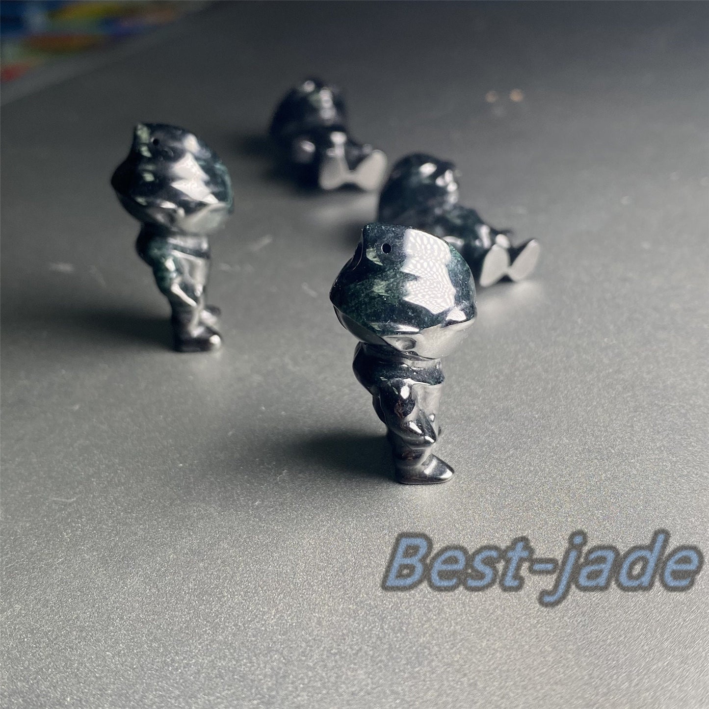 Natural Black Jadeite Superman Guatemalan jadeite Grade A jade DIY pendant kid jade gift