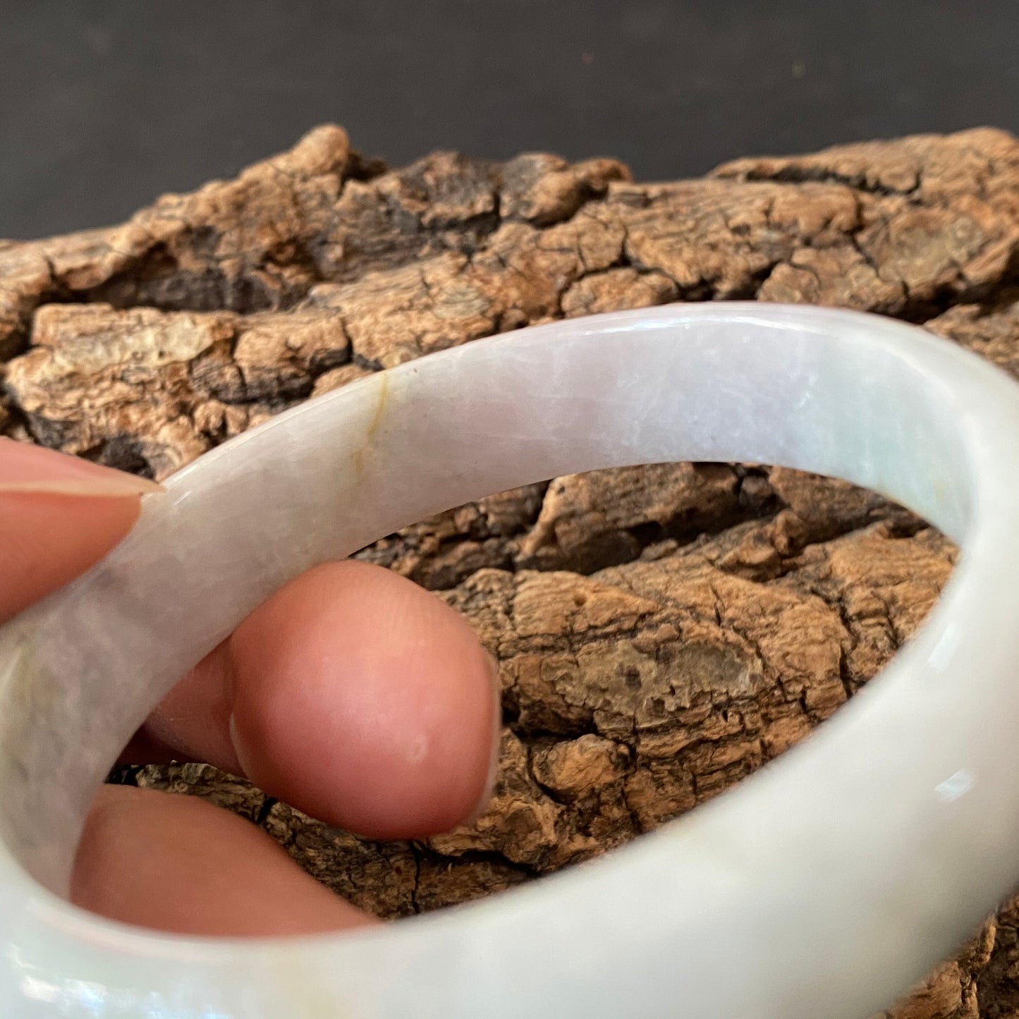 58.4mm Natural green Grade A Jade Round bangle Myanmar jadeite Lady Bracelet Ice green Type A stone small hand female bangle 翡翠飘花手镯