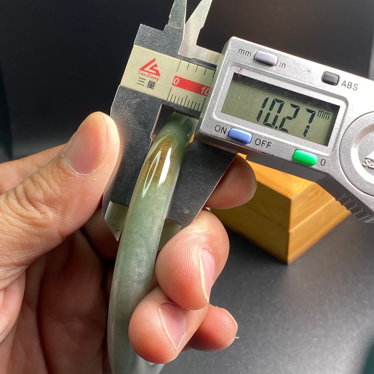 Huge 74.4mm Grade A Jade Natural green Big Round bangle Burma jadeite Lady Bracelet Type A stone big hand female male bangle 翡翠飘花手镯