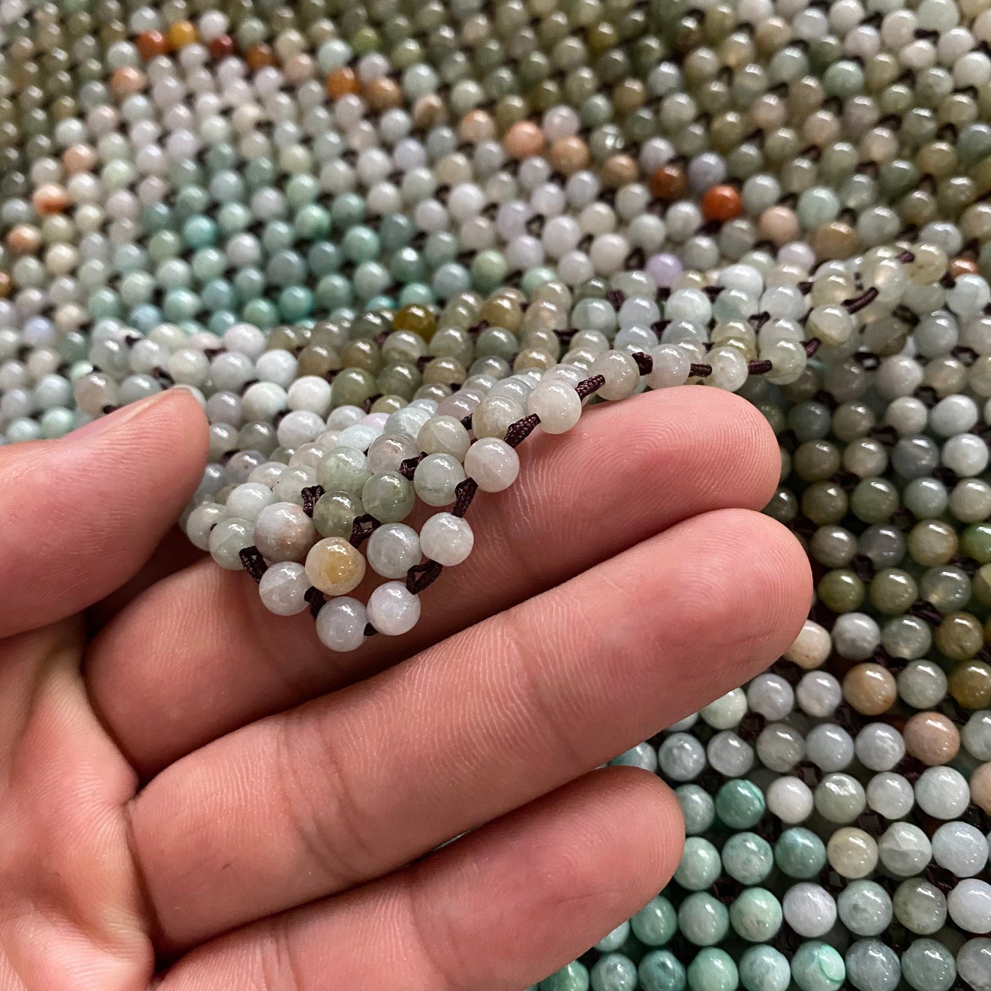 Chinese pillow pads 3 color jadeite handmade Natural Burma jade Decoration mat Grade A jadeite Special jadeite gift