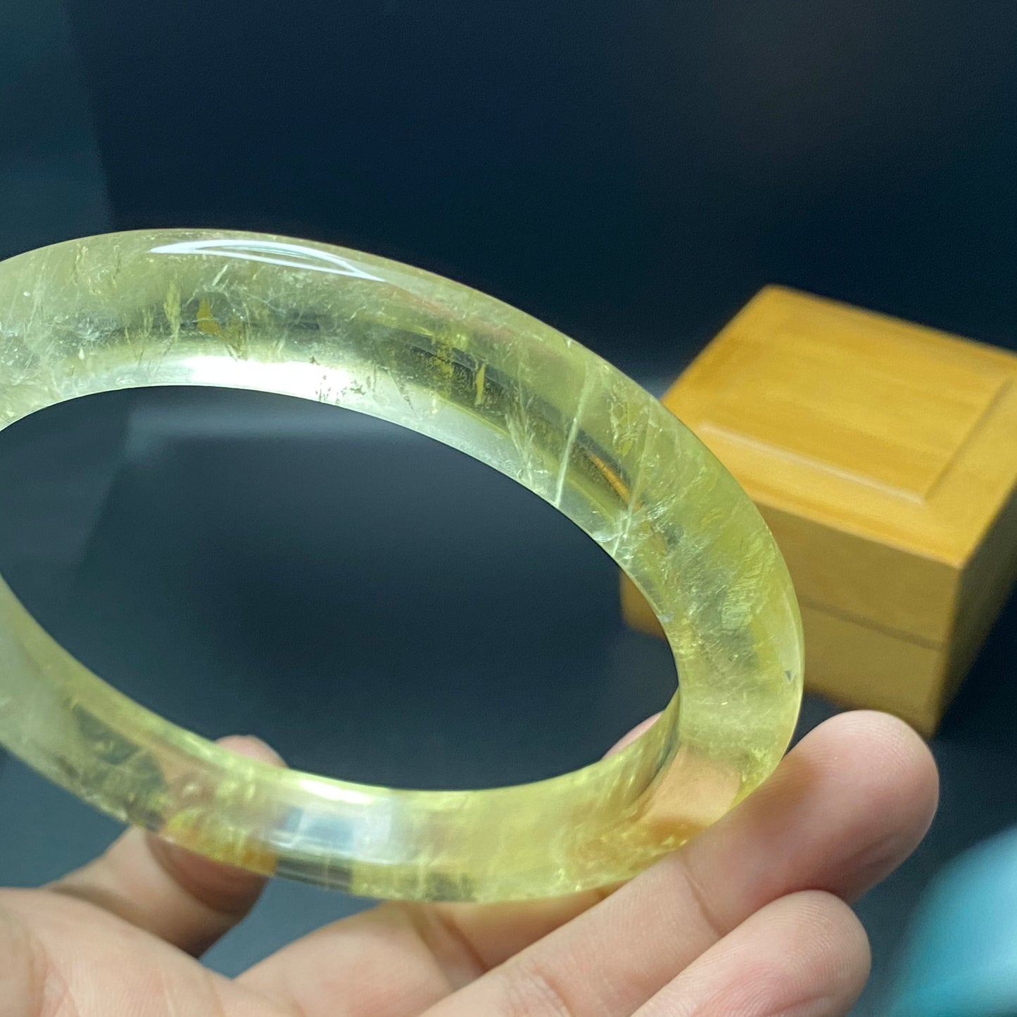 Huge 78.4mm Natural Citrine Clear Yellow Quartz Round BANGLE crystal bracelet Translucent topaz Rock craterites Chain A jade stone gift