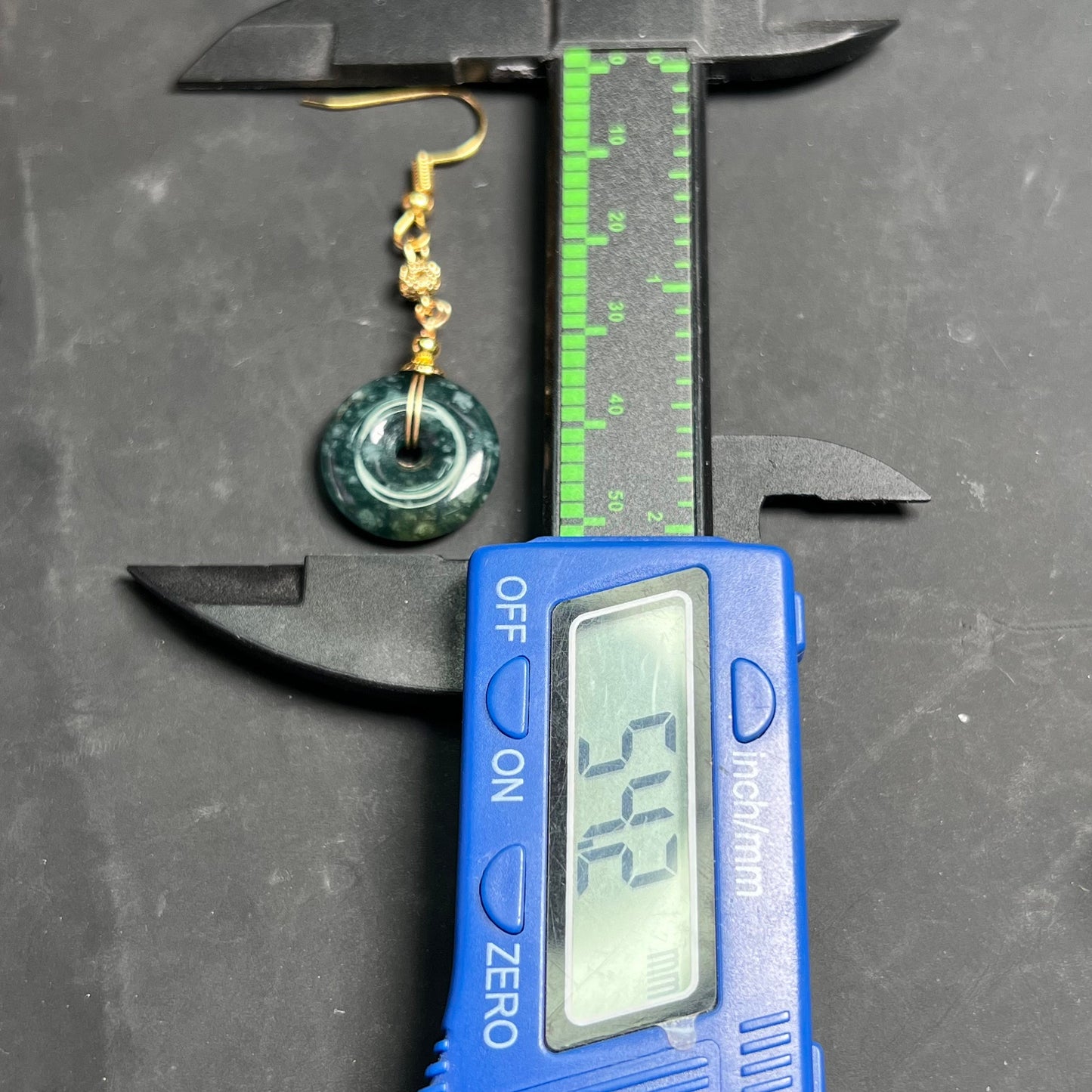 Natürlicher Jadeit, transparente Donut-Ohrhänger, Jade-Ohrringe mit vergoldeter Öse, Burma-Jade, Güteklasse A, Dougunt-Ohrring, Schmuckgeschenk für Sie